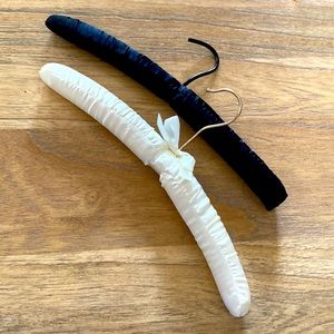 Bride and groom satin puffy hangers